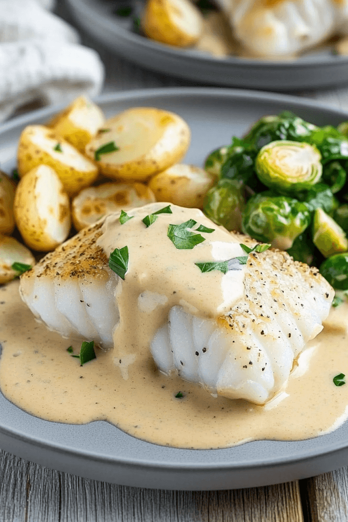 Треска в сливочно-горчичном соусе